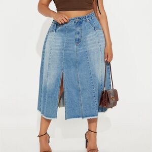 Fashion Nova Blue Denim Skirt